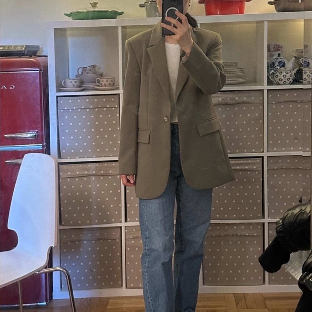 Zara Olive Green Blazer Jacket